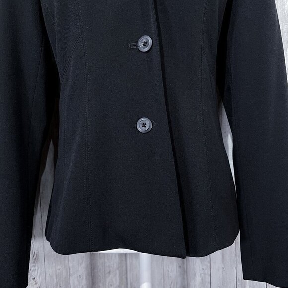 Women's Rafaella Long Sleeve Blazer | Collared | Button | Size 6 | Black | Lined - Picture 6 of 16